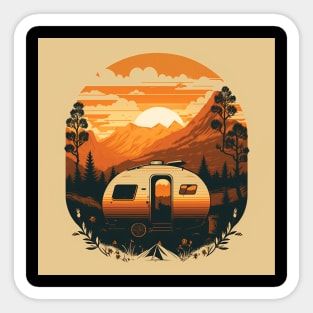 Camping Adventure Sunset, Camping Van Sticker